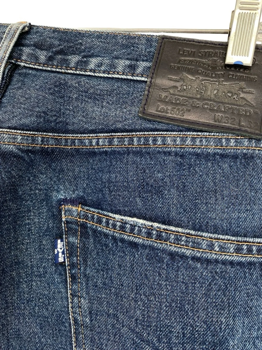 Levi’s Men’s Made & Crafted 502 Taper Straight Jeans Black Label Size 32 x 32